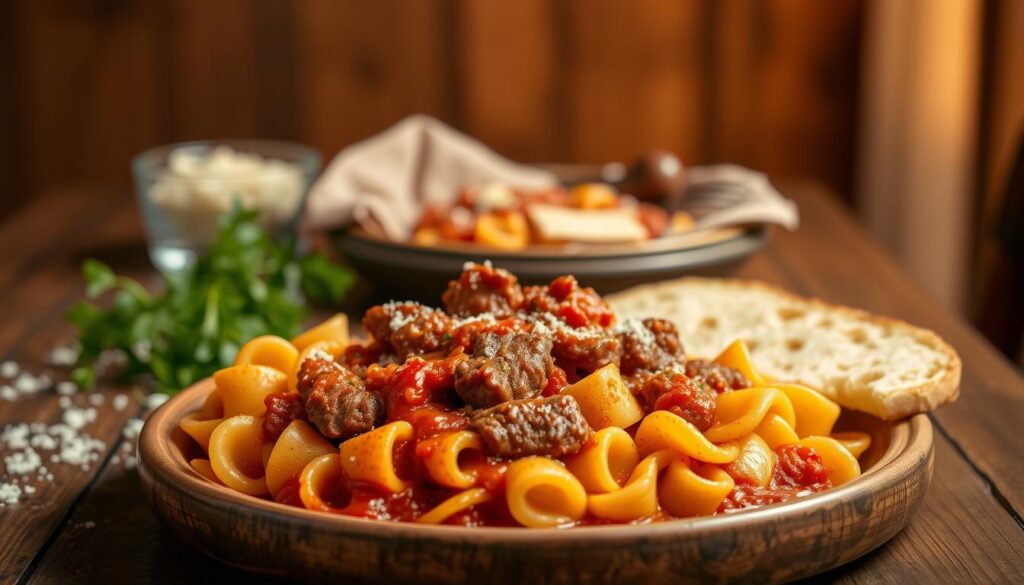 Beef and Bowtie Pasta