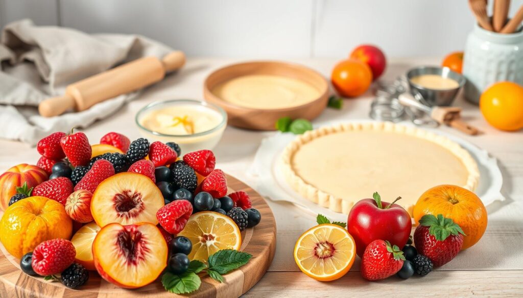 Fruit Tart Ingredients and Tools