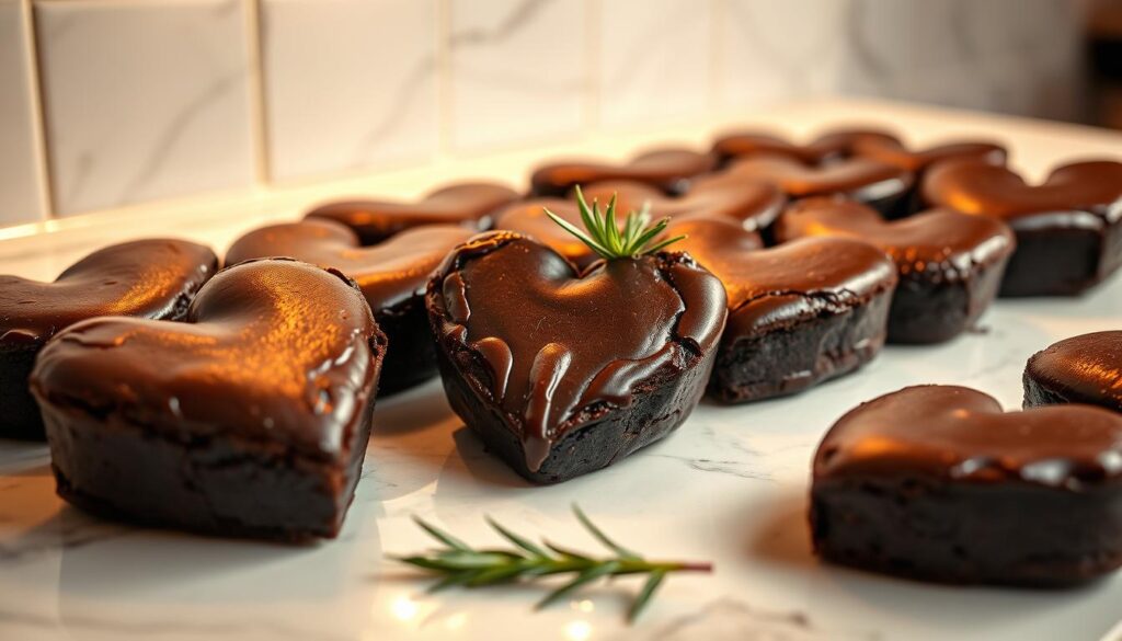 heart-shaped brownies